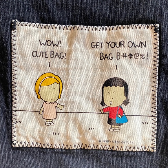 Angry Little Girls Funny Canvas Tote - Picture 4 of 10
